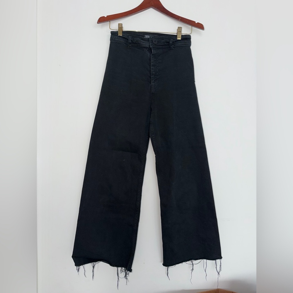 ZARA Classic Black Wide-Leg Jeans